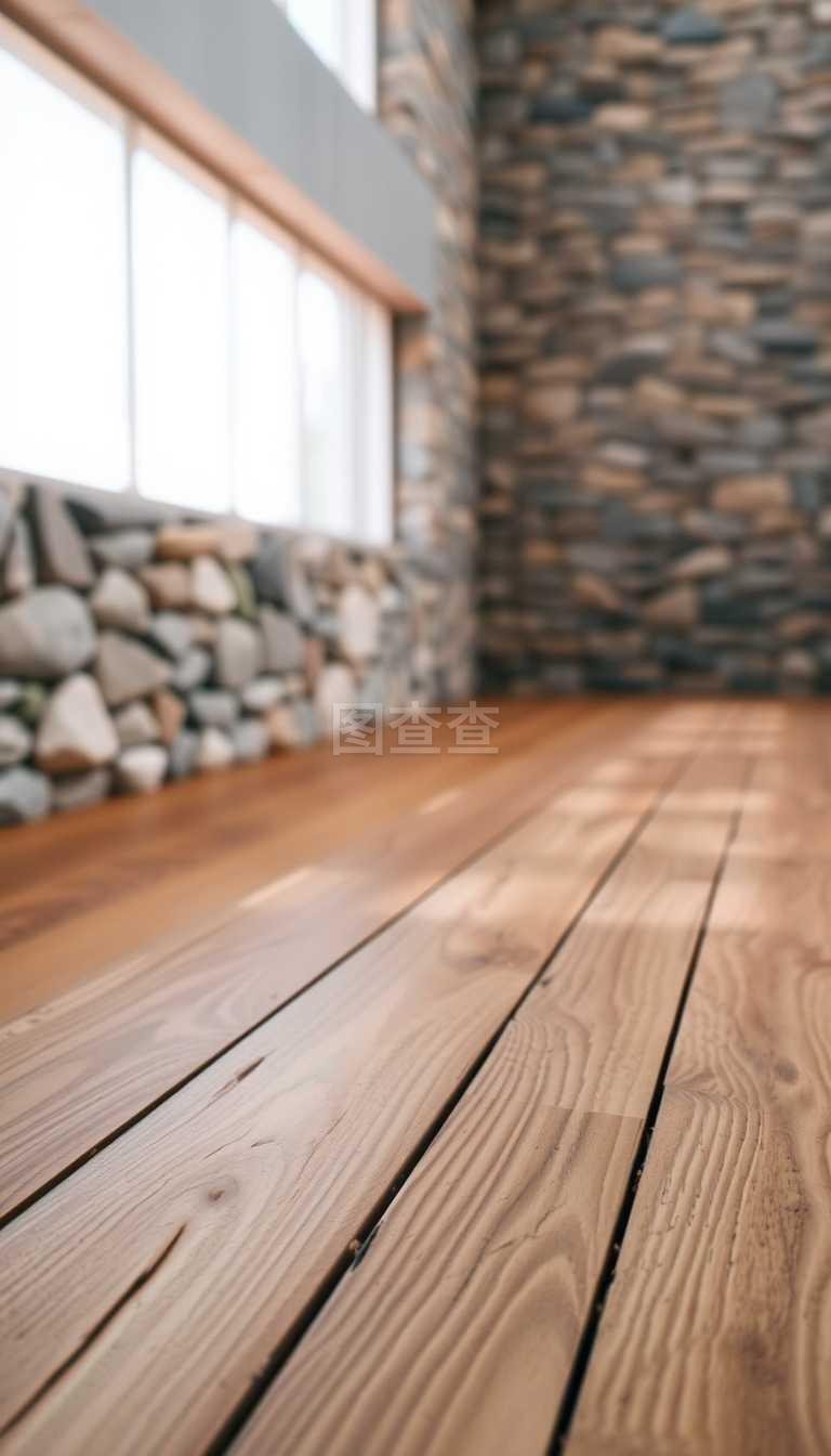 巖壁和木地板。